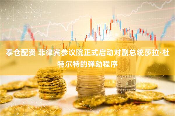 泰仓配资 菲律宾参议院正式启动对副总统莎拉·杜特尔特的弹劾程序